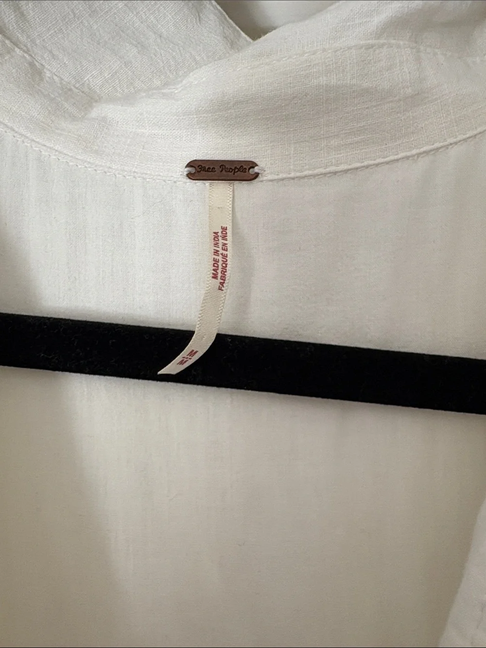 Free People Boho Button-Front Cream Maxi Dress with Embroidered Details - Picture 2 of 4